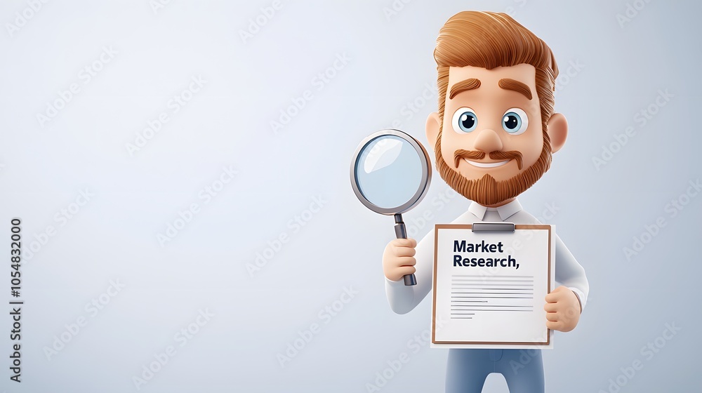 3D Cartoon Man Holding Clipboard with 3D Cartoon Man Holding Clipboard with