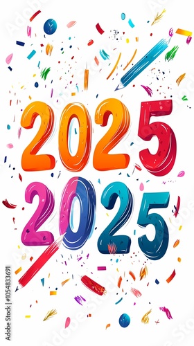 New Year illustration theme 2025 poster background 