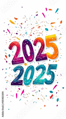 New Year illustration theme 2025 poster background 