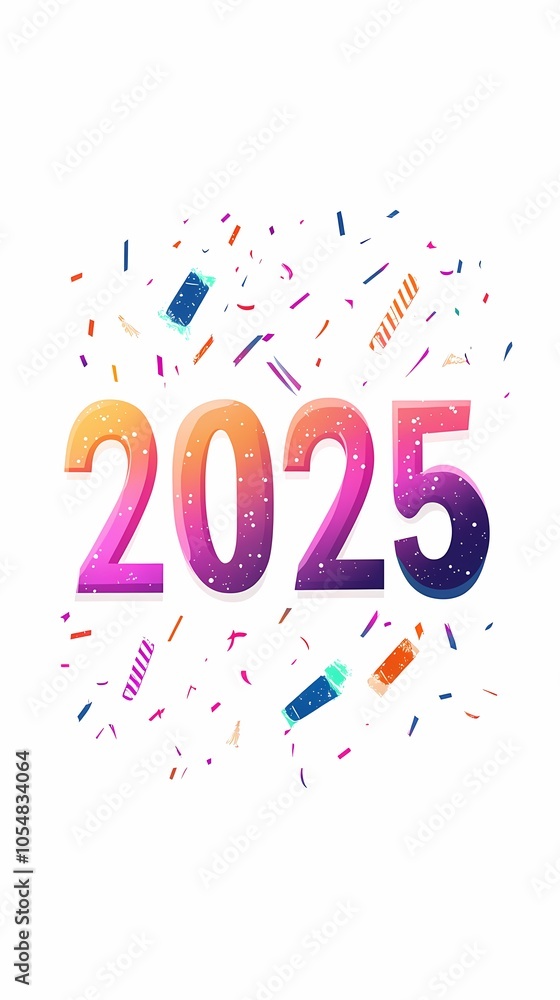 New Year illustration theme 2025 poster background New Year illustration theme 2025 poster background