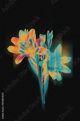 modern vibrant gradient background with thermal heatmap effect. abstract grain texture flower