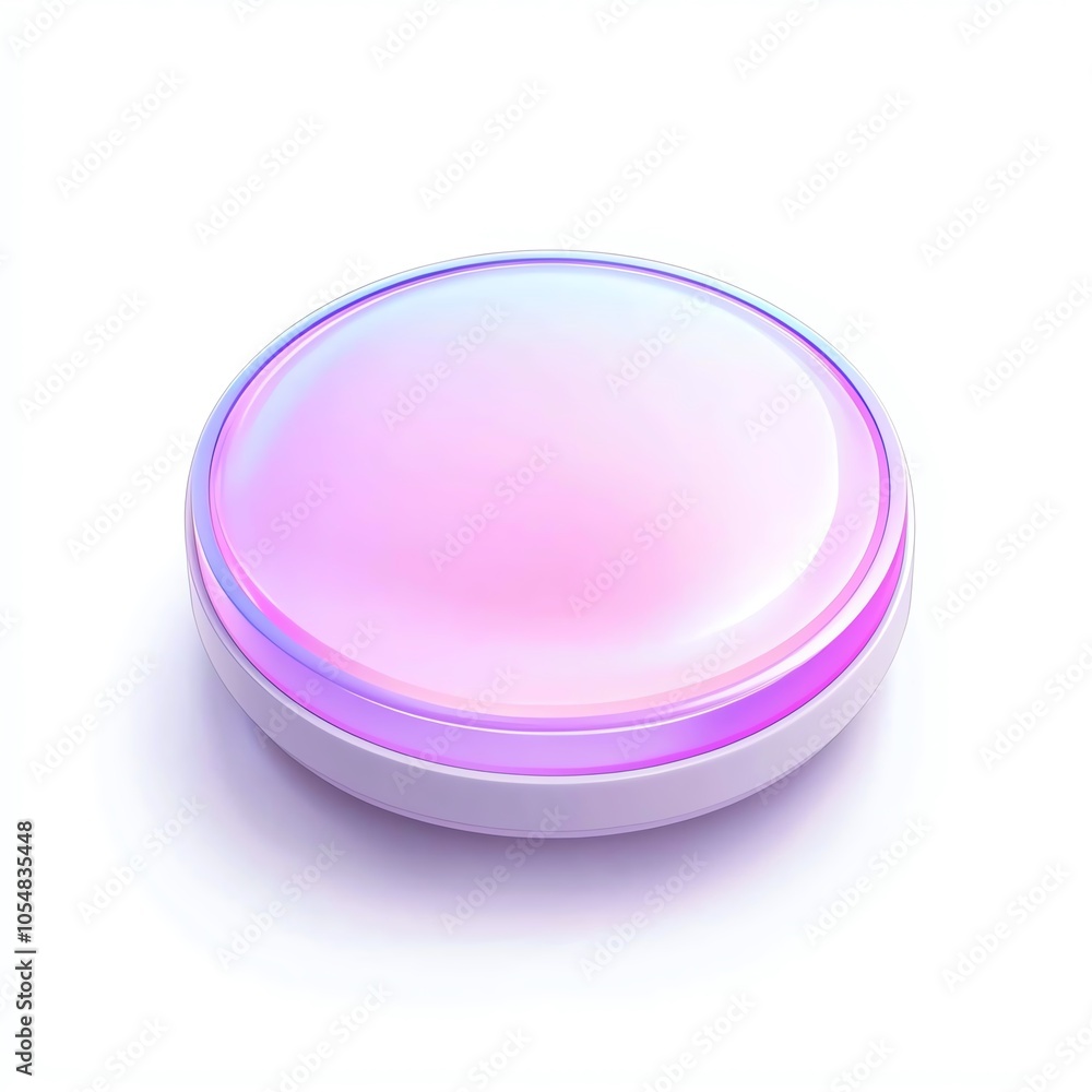 Vibrant circular button with gradient colors on a white isolated background. Vibrant circular button with gradient colors on a white isolated background.