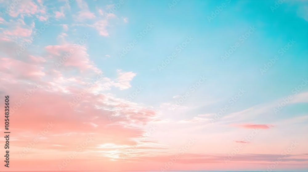 Fototapeta premium Pastel Sky Cloudscape Sunset