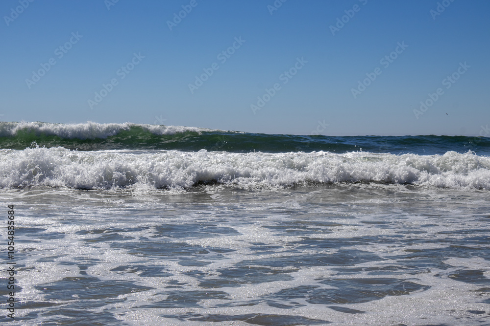 crashing waves with sea foam crashing waves with sea foam