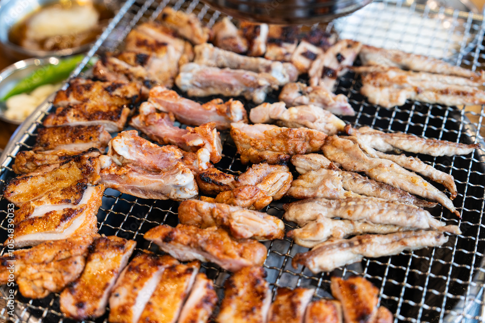 chicken meat grilled on the charcoal chicken meat grilled on the charcoal