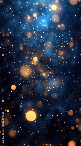 elegant background filled with shimmering blue gold and black glitter lights creating a blurred bokeh effect perfect for celebration invitations exuding a luxurious festive atmosphere