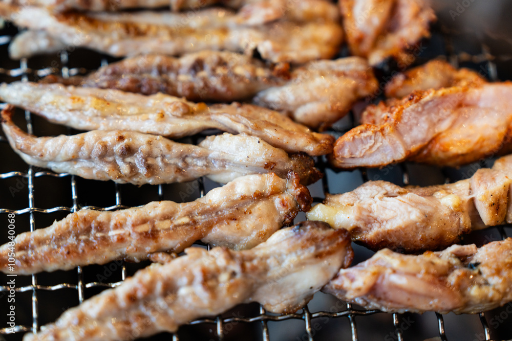 chicken meat grilled on the charcoal chicken meat grilled on the charcoal