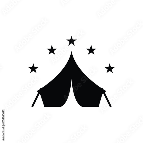 Tent icon logo design template isolated illustration