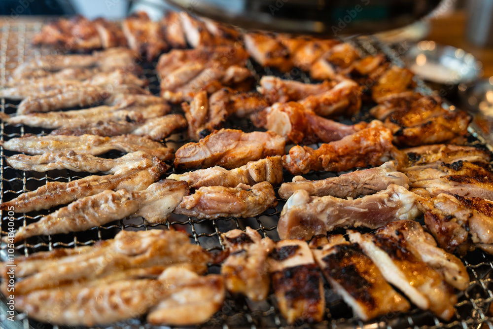chicken meat grilled on the charcoal chicken meat grilled on the charcoal