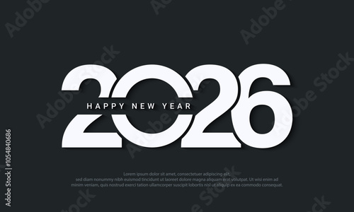 2026 Typography Design for New Year Background Celebration.