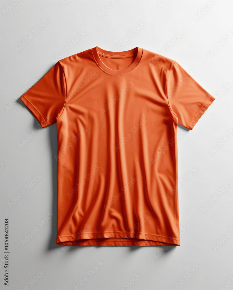 The orange T-shirt is shown in a clean and minimalistic style. The orange T-shirt is shown in a clean and minimalistic style.