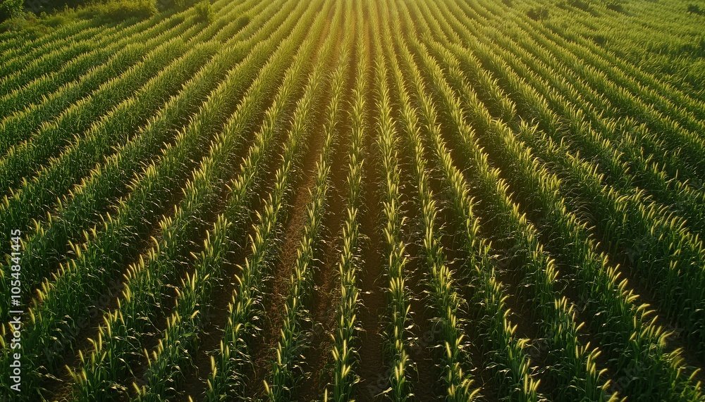 Sorghum plantation field farmland agriculture aerial view Sorghum plantation field farmland agriculture aerial view