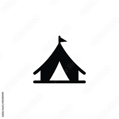 Tent icon logo design template isolated illustration