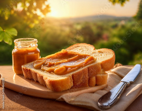 Morning breakfast with bread or pastries