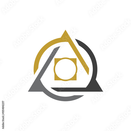 abstract stone philosophy logo , triangle logo