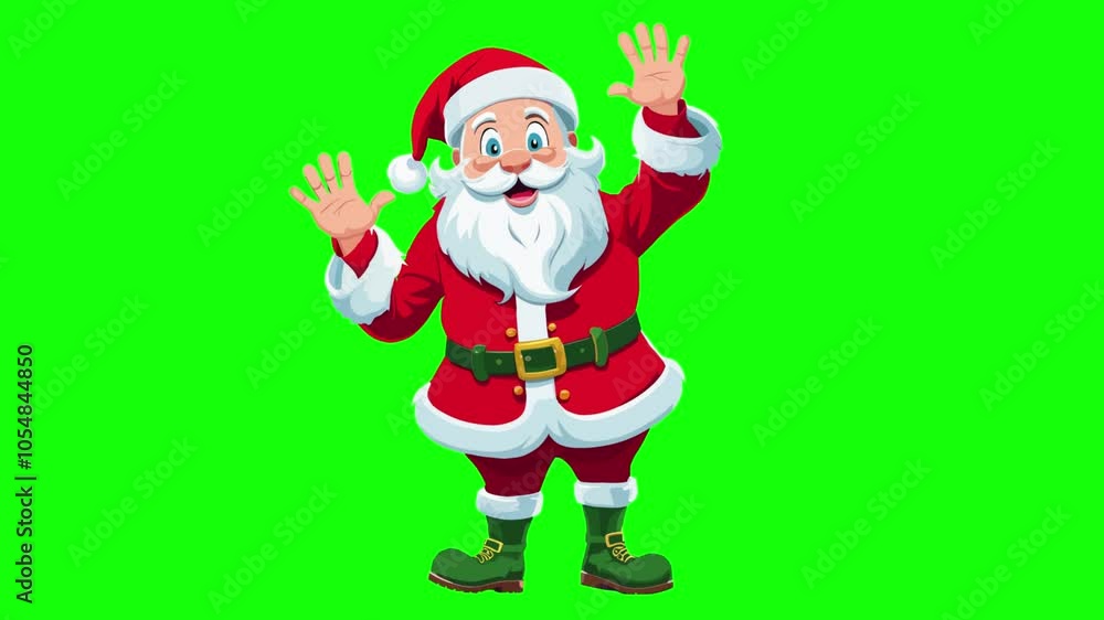 Animated character of a Santa Claus who dancing on a green background chromakey, idea for christmas promotional video, new year mascot Animated character of a Santa Claus who dancing on a green background chromakey, idea for christmas promotional video, new year mascot