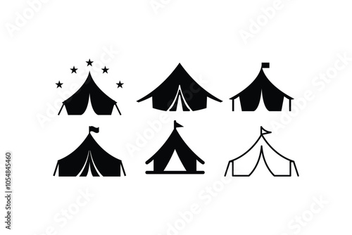 Tent icon logo design template isolated illustration