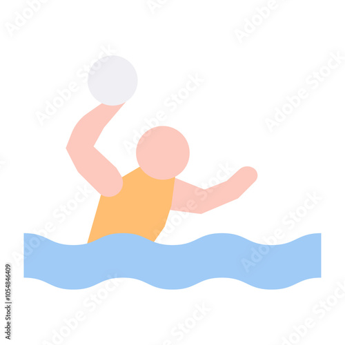 water polo flat style