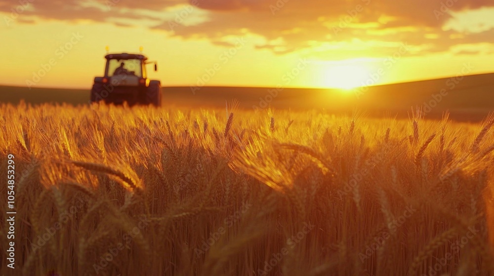 Scenic Wheat Field at Sunset Scenic Wheat Field at Sunset