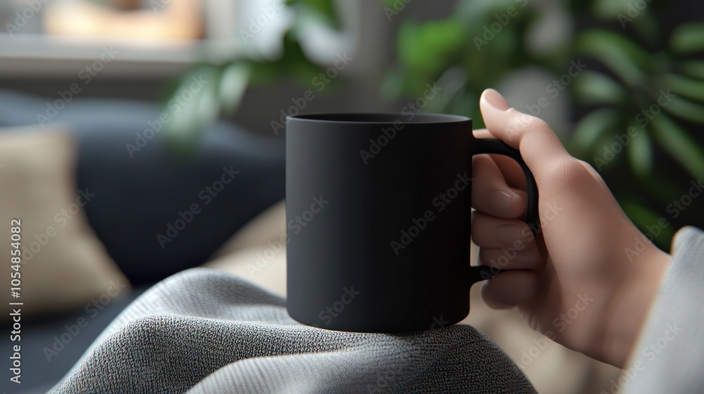 A coffee mug mockup held in hand, showing a person hand grasping the handle, providing a realistic view for branding or personalized designs. A coffee mug mockup held in hand, showing a person hand grasping the handle, providing a realistic view for branding or personalized designs.