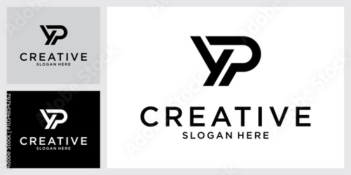 YP or PY initial letter logo design vector