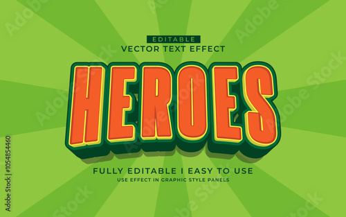3d editable heroes text effect graphic style template