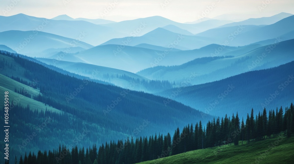 Fototapeta premium Serene Rolling Hills in Soft Natural Light