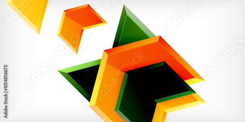 Free Download Vector 3d arrow techno design template - GFXLoad
