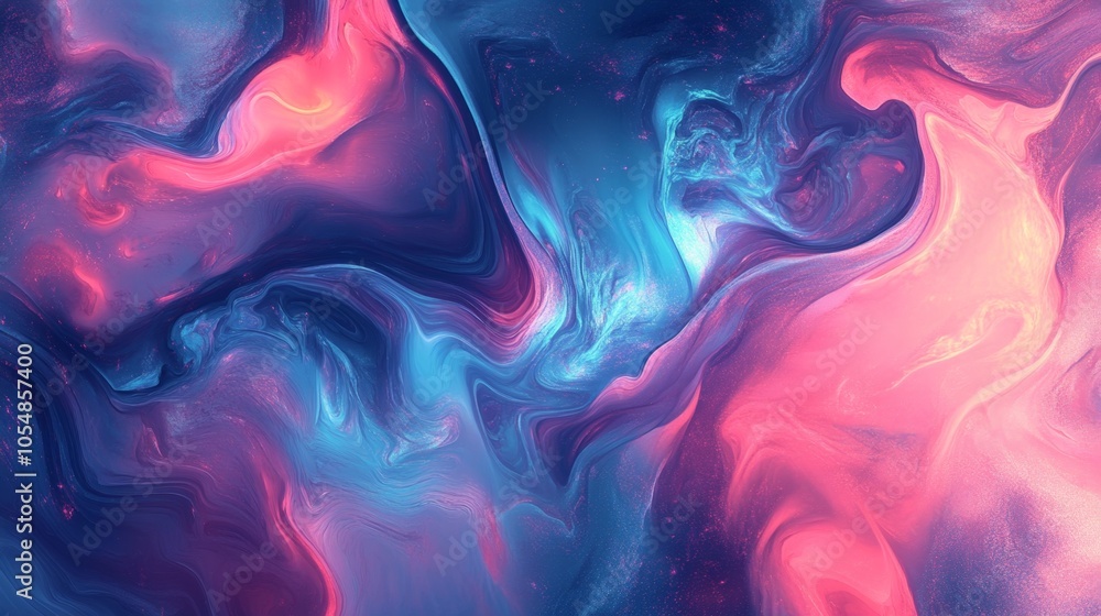 Vibrant Neon Waves of Pink and Blue Vibrant Neon Waves of Pink and Blue