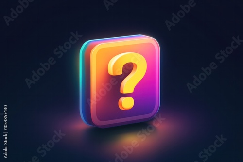 A question icon vector with smooth shading and highlights, providing a realistic and detailed appearance in a scalable format.