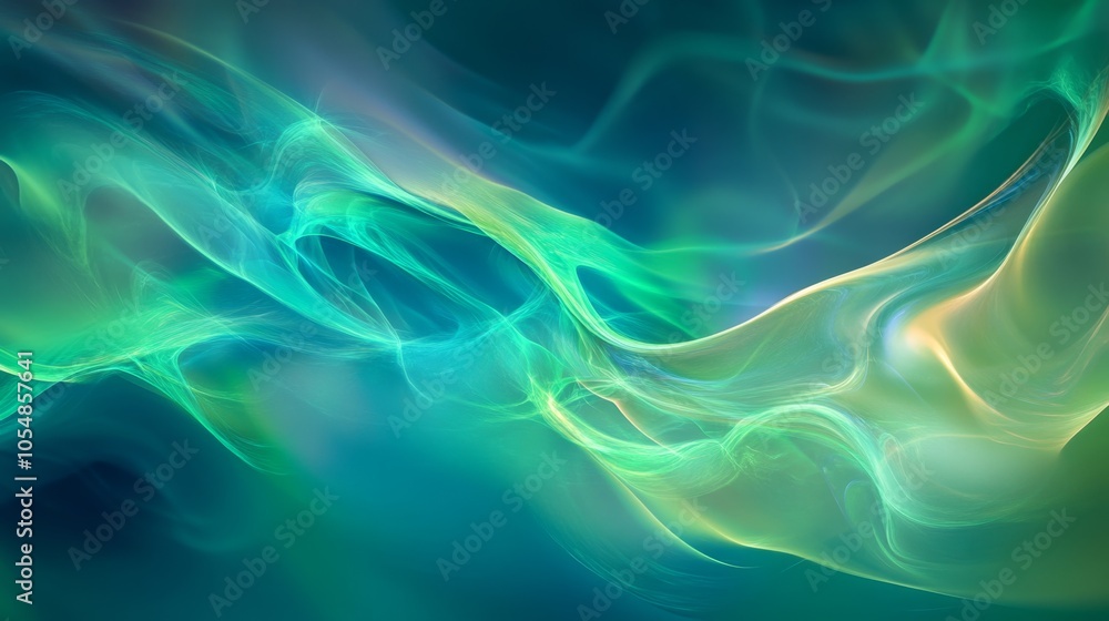 Bright Neon Waves in Green and Blue Tones Bright Neon Waves in Green and Blue Tones