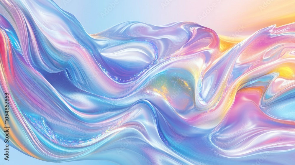 Fototapeta premium Soft Pastel Wave Pattern in Gentle Colors