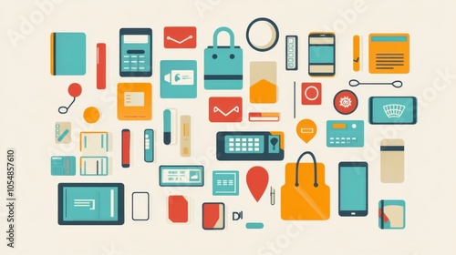 Wallpaper Mural Mobile payment gateway vector, illustrating digital payment methods and secure transaction icons Torontodigital.ca