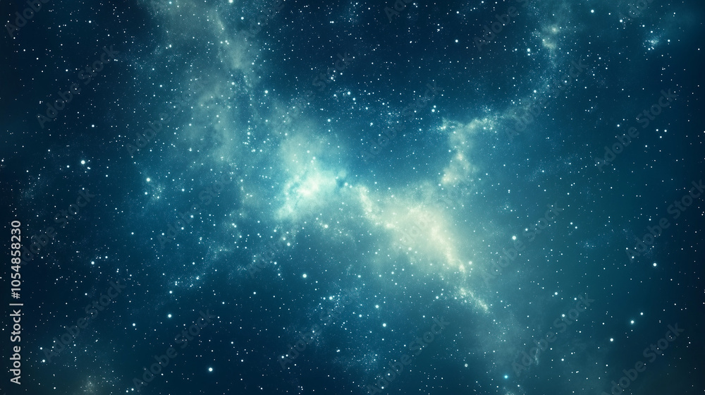 Deep Space Starfield with Nebula on Blue Background Deep Space Starfield with Nebula on Blue Background