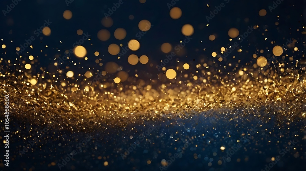 Golden Christmas Sparkle on Deep Blue Golden Christmas Sparkle on Deep Blue