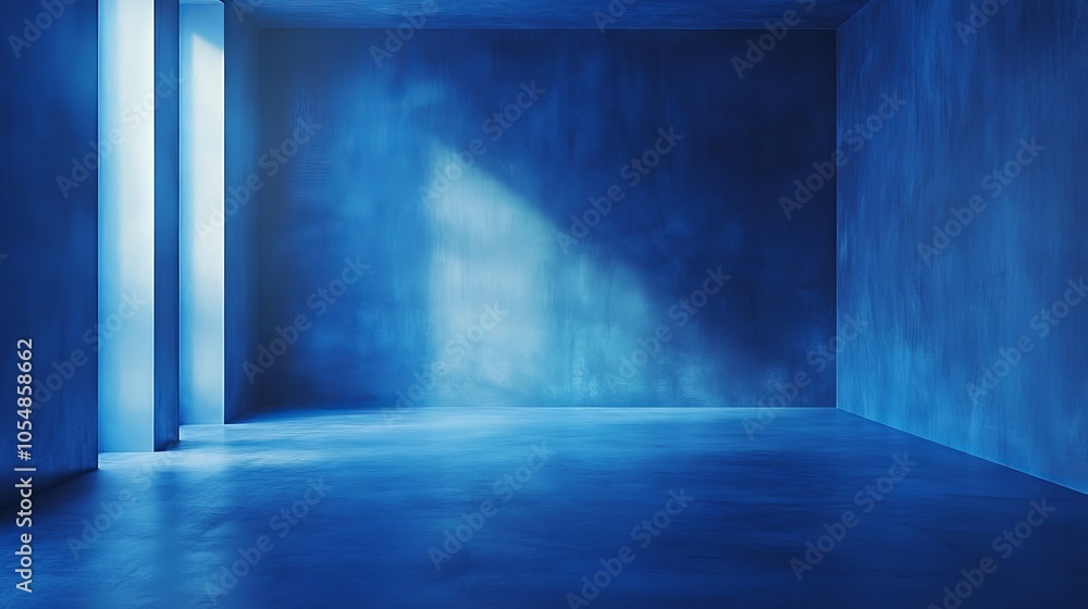 Modern abstract blue background wall in stylish studio room ideal for product presentations, marketing displays, creative visual content, and professional photography backdrops Modern abstract blue background wall in stylish studio room ideal for product presentations, marketing displays, creative visual content, and professional photography backdrops