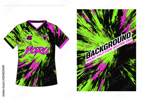 sublimation jersey design background brush paint sun rise thunder badminton grunge abstract sport pattern