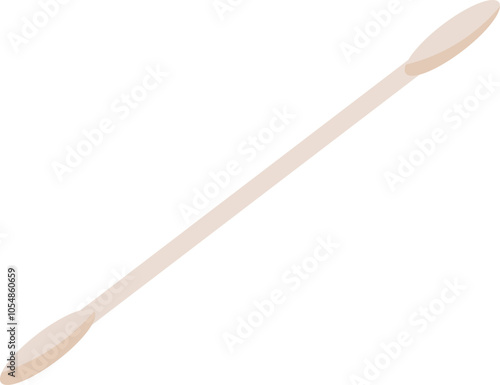 Simple cotton stick for hygiene and cosmetic use. Flat cartoon design of ear cleaning tool. Concept of beauty, care, and body hygiene, suitable for personal care skincare applications.