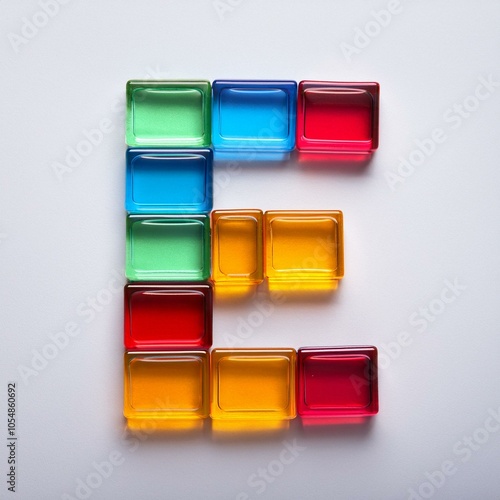 E アルファベット 立体  ガラス プラスチック おもちゃ ブロック