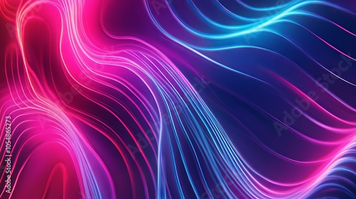 Vibrant abstract neon light background with dynamic glowing colors and geometric patterns for modern digital designs