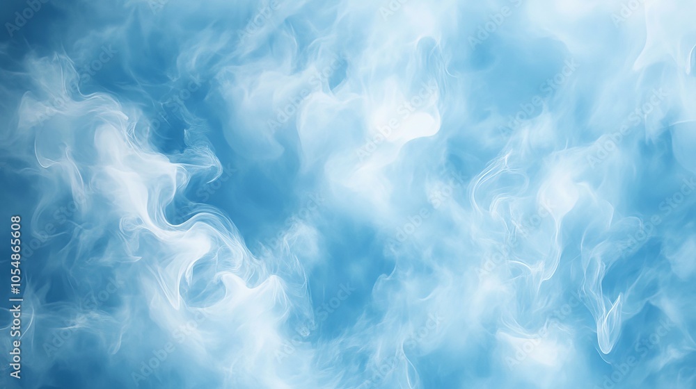 Obraz premium Abstract sky blue background with soft gradient blends, wispy cloud textures, and serene atmosphere for digital designs, web graphics, and creative projects