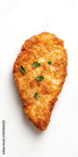 Crispy Chicken Fried Steak Highlighted on White Background