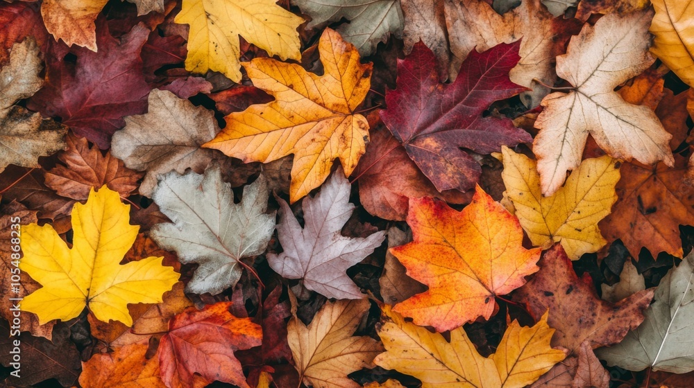 Vibrant Autumn Leaves in a Park Setting Vibrant Autumn Leaves in a Park Setting