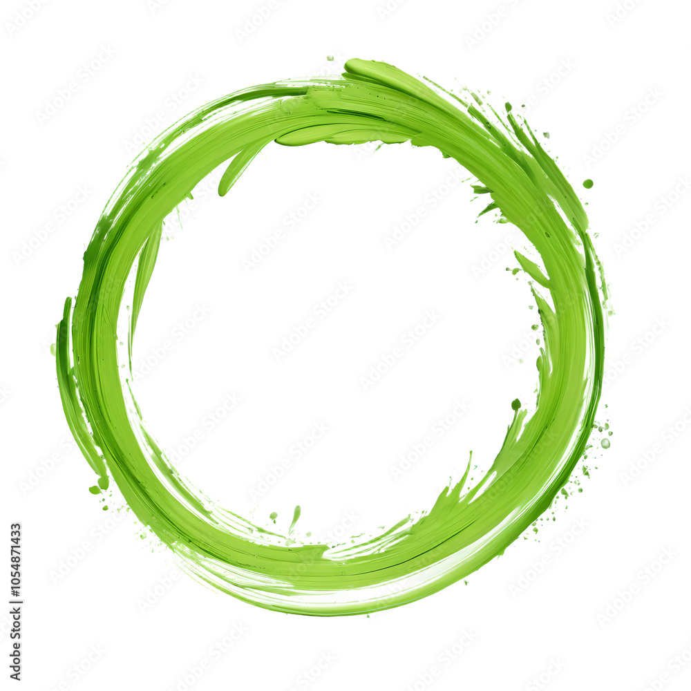 Circle color brush stroke on transparent background Circle color brush stroke on transparent background
