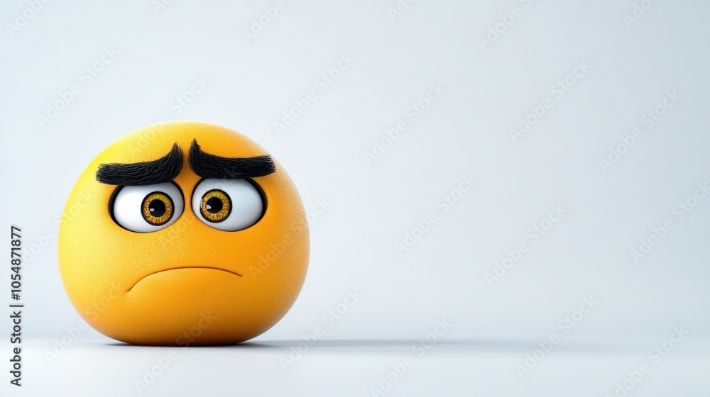 Expressive Sad Emoji with Frustrated Eyes Expressive Sad Emoji with Frustrated Eyes