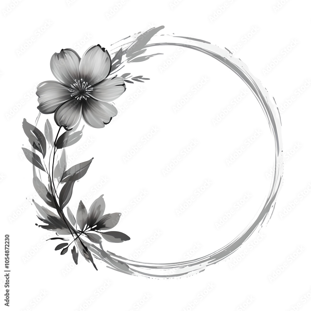 Circle flower color brush stroke on transparent background Circle flower color brush stroke on transparent background