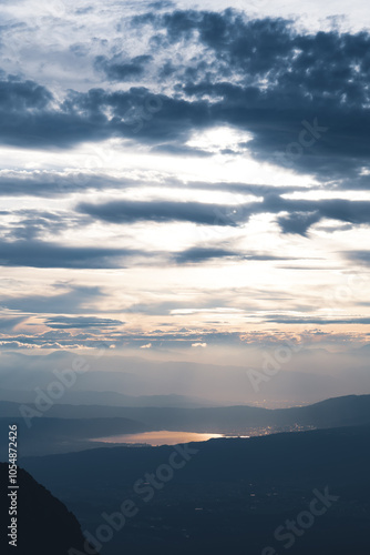 八ヶ岳 赤岳頂上山荘からの夕焼け空