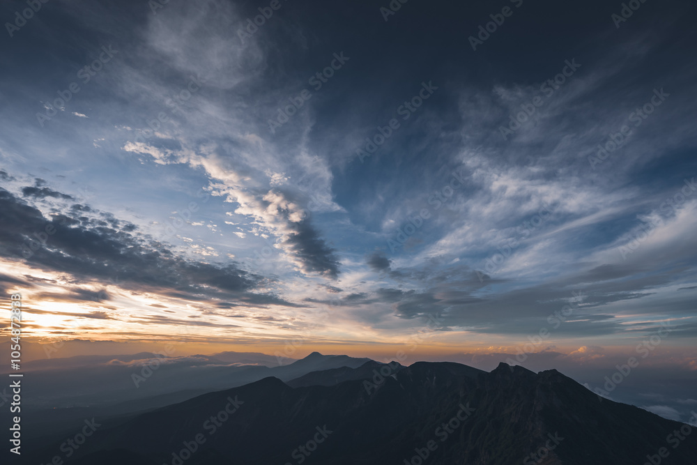 八ヶ岳 赤岳頂上山荘からの夕焼け空 八ヶ岳 赤岳頂上山荘からの夕焼け空