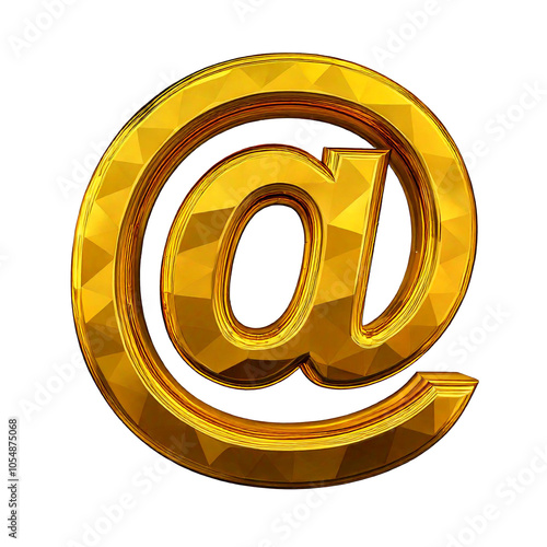 3D golden at sign, 