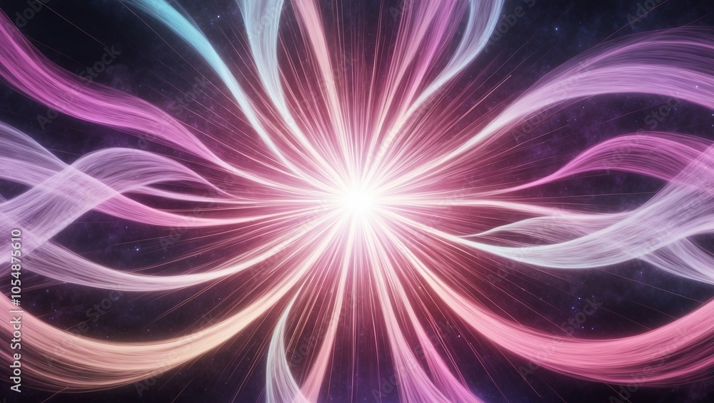 Expansive starburst with pastel streaks. Created with generative AI technology Expansive starburst with pastel streaks. Created with generative AI technology